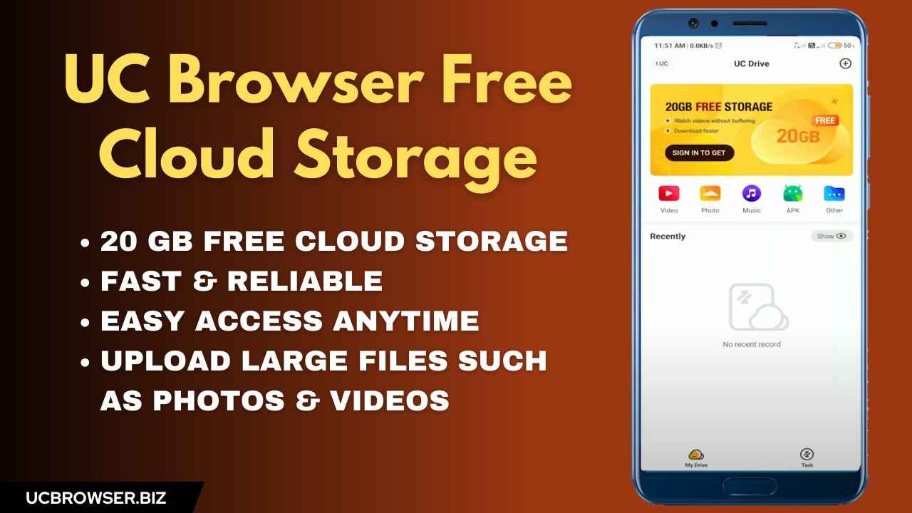 UC Browser Free Cloud Storage